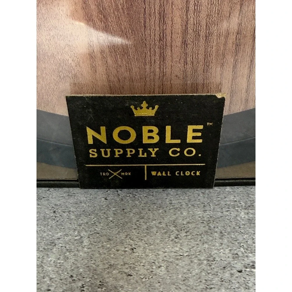 Noble Supply Co Wall Clock Wood Grain Face Black Frame Bell & Curfew Good Times